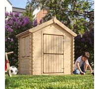 Maison de jeu en bois pour enfants, planches 19 mm, jeux de plein air, 145 x 112 x 146 cm, 1,1 m² - TIMBELA M516
