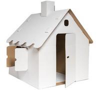 Maison de jeu, en carton ondulé, blanc
