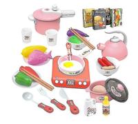 Maison de jeu pour enfants, batterie de cuisine électrique, ensemble de jouets, simulation de cuisinière à induction, appareils électroménagers - Rouge