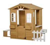 Maison De Jeux Enfant - Jeu Plein Air Maisonnette Enfant - Dim. 205l X 119l X 140h Cm - Bois Sapin Pré-Huilé