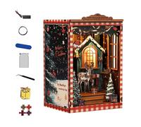 Maison de Kit - Décor de Noël pour Bibliothèque Maison Miniature 3D - Kit de Construction Modèle Décor Étagère pour Boutique Dortoir Bureau Chambre | Ados Débutants Adultes