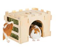 Maison de Lapin Amovible, Petite cachette pour Animaux de Compagnie, Aire de Jeux pour château de Chinchilla avec abri Confortable, Habitat pour rongeurs avec Construction, enclos pour Animaux
