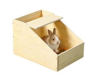 Maison de Lapin pour Cage Intérieure Habitat de nidification en bois | Clapier d'intérieur à lapins Pour les gerbilles, les chinchillas, furets, petits animaux, poules a