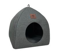 Maison De Lits Pour Chats - Confortable Grotte De Chatons De Lin, 2 En 1 Abri Pour Animaux De Compagnie Semi Fermé | Nest Du Chat Du Panneau Triangulaire, Cachettes Pour Chiots Intérieur, Lit De