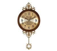 Maison de Maison Vintage Chambre à Coucher silencieuse Pendulum Horloge Horloge Murale 20 Pouces Grandes horloges murales Pendule battant Batte - Mouvement Silencieux numérique (Mouvement Silencieux