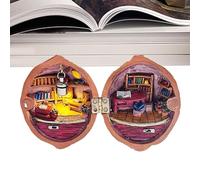 Maison De Miniature - 2,56 X 2,56 X 2,95 Pouces 150 G, Art en Résine Aspect Bois, Scène 3D Secrète | Adultes Débutants Artisans Conception Décoration Cabines Scènes Décor À La Maison Ét