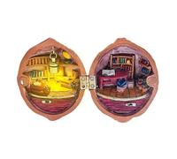 Maison De Miniature en Coquille De Noyer - Bibliothèque De Coquillages De 150 G, Scène en Résine 3D, Maison De Artisanale Miniature avec Intérieur Décoratif pour Une Conception De Noix S