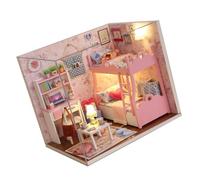 Maison De Modèle Architectural Complet Avec Des Lumières LED Et Une Couverture Anti-poussière Pour Le Guide D'assemblage De Cadeaux Comprenant Le Bâtiment Du Modèle En Bois Pour Les Adultes