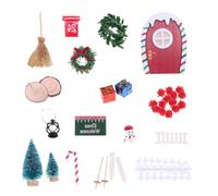 Maison de nains magiques décoratifs de Noël miniatures pour porte de fées - Accessoires pour maison de poupée