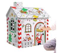 Maison de Noël en carton - Jouet de maison de Noël pour les tout-petits | Maison de peinture en carton pour enfants | Jouet éducatif pour enfants, enfants, tout-petits