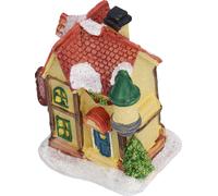 Maison de Noël en résine Scène de Noël Maisons de village avec lumière chaude LED Fonctionnement à piles