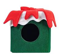 Maison de Noël pour Chat, Coffret Cadeau Douillet pour Chats et Petits Chiens d'intérieur, Tente d'hiver Pliable pour Animaux de Compagnie, décoration de Sapin de Noël Confortable pour Chat(Green,L)