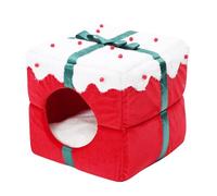 Maison de Noël pour chat, grande maison cube d'intérieur 2 en 1, matériau de qualité supérieure, maisons et niches pliables pour chat, cubes pour chat, cachette pour chat, lit couvert pour chat de