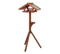 Maison de nourriture pour oiseaux avec support 55 × 27 × 53 cm/1,40 m marron