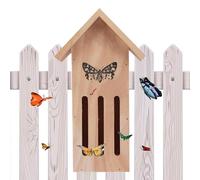 Maison de papillons pour le jardin, jardin en bois de l'hôtel à papillons | Maison de papillons de 11,2 x 3,9 x 3,2 pouces au sol à accrocher au mur de l'arbre pour attirer le papillon