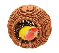 Maison de perroquet en rotin - Nid d'oiseau de simulation pour cage, nid d'oiseau artificiel fait à la main | Accessoire de maison de jardin, cage pour oiseaux, abri tissé naturel, cachette confortabl