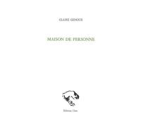 Maison de personne - Claire Genoux - Unes Eds - broché - Poésie