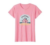 Maison de Plage Style Hamptons Cottage côtier T-Shirt, Femme, Rose, M