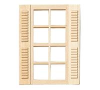 Maison de poupée 8 panneaux lumineux fenêtre avec volets en bois échelle 1:24 demi-pouce DIY