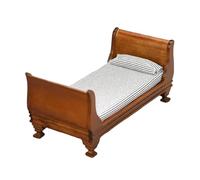 Maison de poupée à l'échelle 1/12 - Modèle de lit simple - Accessoire de présentation pour poupées de 15 cm - Style victorien vintage