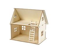 Creativ – Maison de poupée à assembler – Bois 25 x 18 x 27 cm – 4 mm – Marron clair