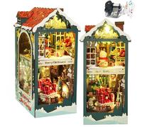 Maison de poupée de Noël à faire soi-même avec kit de coin de musique, maison de poupée miniature 3D, serre-livres miniature 3D pour adultes