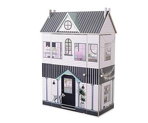 Maison de poupée en Bois Enfant 3 étages avec 13 Accessoires mobilier Blanche Multicolore Farmhouse Olivia’s Little World TD-13632A