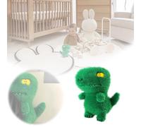 Maison de poupée - Jolie petite poupée de style dessin animé - Petit jouet dinosaure vert - Poupée d'accompagnement pour enfants - Lit de poupée de 43 cm (vert, 35 cm)