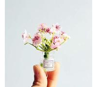 Maison de poupée miniature 1:12, vase de fleurs séchées en verre, pot d'arrangement de fleurs, décoration de maison de poupée. (D)