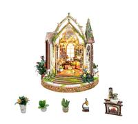 Maison de poupée miniature à faire soi-même - Maison miniature en bois fabriquée à la main avec lumière LED - Cadeaux créatifs pour amis et parents