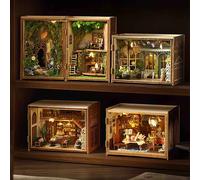 Maison de poupée Miniature à monter soi-même, Puzzle 3D, petite maison, Kit de modèle de construction, jouets pour la maison avec éclairage de meubles, artisanat en bois, cadeaux QT-047 with cover
