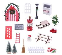 Maison de poupée miniature captivée - Accessoire de Noël - Décoration de maison pour étagère, table de vacances, maisons de poupées, décoration festive miniature