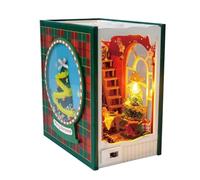 Maison de poupée miniature de Noël à faire soi-même - Maison de poupées en bois avec lumières LED - Puzzle en bois - Artisanat pour adultes - Cadeaux d'anniversaire