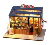 Maison de poupée miniature de style japonais en bois avec lumière LED, maison de poupée à l'échelle 1:24, pièce créative pour adolescents et adultes, cadeau d'anniversaire