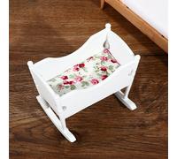 Maison De Poupée Miniature En Bois, Échelle 1:12, Carton Blanc, Lit De Bébé, Jouets De Cheminée Pour Enfants