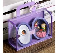 Maison de poupée miniature en coquillage de noyer, maison de poupée faite à la main, cabine de construction de lapin, assemblage mini fait main 3D chambre de poupée artisanat jouet créatif avec LED