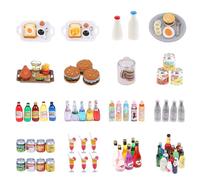 Maison De Poupée Miniature, Mini Hamburger, Tasse De Coke, Chips, Gâteau, Pain, Boissons, Restauration Rapide, Accessoires De Maison De Poupée, Jouet De Cuisine