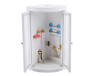 Maison de Poupée Salle de Douche, Conception Miniature 1:12 | Fait à la main, bois durable, porte réaliste, peinture non toxique, convient à l\'échelle 1:12.