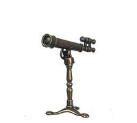 Maison de Poupées Ancien Bronze Téléscope sur Support Miniature Cimetière Jardin Accessoire