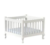 Maison de poupées en bois blanc sur pieds cabriole Queen Anne meubles de chambre d'enfant
