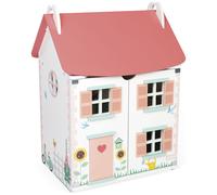 Janod Maison de poupée en bois FSC Ma Première – 10 accessoires, portes magnétiques, toit amovible