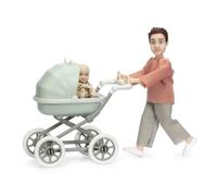 Maison de Poupées Lundby Papa avec Bébé et Poussette Personnes Modernes 1:18