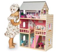 Maison de poupées MAMABRUM 60x30x90 cm LED 3 étages