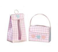 Maison de Poupées Rose Vichy Nappy Empileur & Sac Bébé Miniature Accessoire