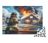 Maison de Sauvetage des Pompiers 1000 Pièce Carton Épais Puzzle Classique Adolescents Fans 12-18 Ans Difficile Défiant Décoration Murale Le 38x26cm/1000pcs