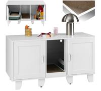 Maison de toilettage - TECTAKE - Armoire litière pour chats FREYA avec tapis à gratter et fermetures magnétiques