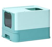 Maison de Toilette Bac À Litière Pliable pour Chat, Bac À Litière Anti-éclaboussures avec Couvercle Et Pelle À Litière pour Chat, Type Tiroir, Toilettes pour Chats Chatons, Lapins(Grün)