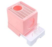 Maison de Toilette Bac À Litière Pliable pour Chat, Type D'entrée, avec Couvercle Et Pelle À Litière pour Chat, Grand Bac À Litière pour Tous Les Chats Chatons, Lapins(Rosa)