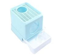 Maison de Toilette Bac À Litière Pliable pour Chat, Type D'entrée, avec Couvercle Et Pelle À Litière pour Chat, Grand Bac À Litière pour Tous Les Chats Chatons, Lapins(Blue)