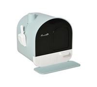 PawHut Bac à litière pour Chat Maison de Toilette pour Chat avec Porte battante, Pelle et Filtre Inclus dim. 43L x 44l x 47H cm